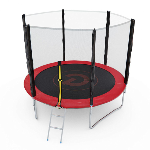 Батут DFC PELPO 8ft (244 см) с сеткой и лестницей, красный