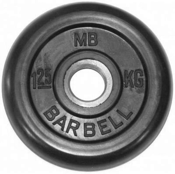 Олимпийский обрезиненный диск Barbell 1,25 кг, посадочный диаметр 51 мм для штанг и гантелей