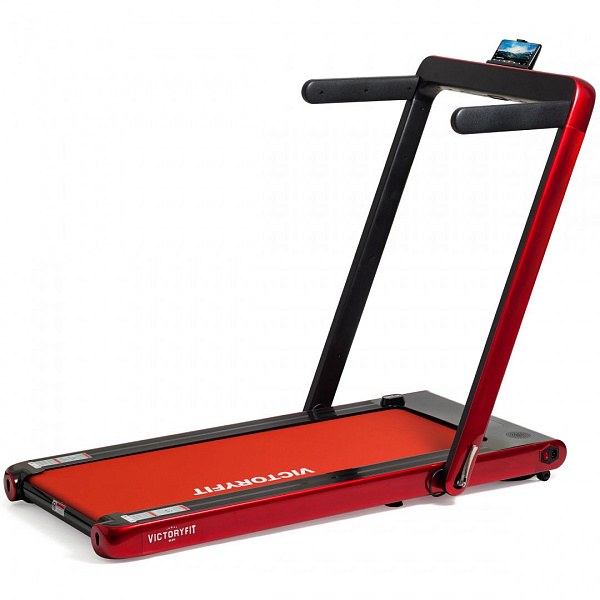 Беговая дорожка VictoryFit VF-X680 красная: для дома, складная, до 12 км/ч, 100 кг