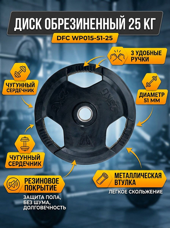 Диск обрезиненный с хватом DFC WP015-51-25