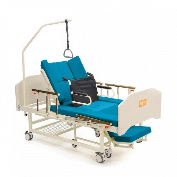 Кровать механическая медицинская BLY-1 МЕТ INTEGRA 4 в 1 с функцией переворота и креслом-каталкой