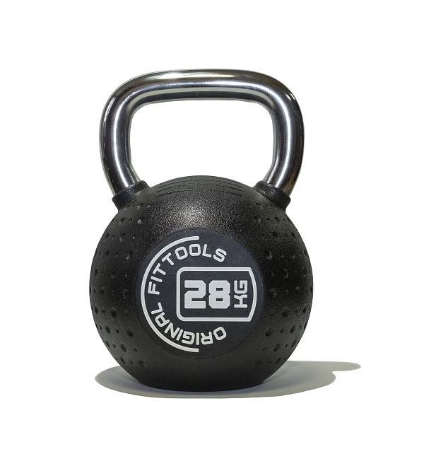 Гиря с хромированной ручкой Original FitTools 28 кг