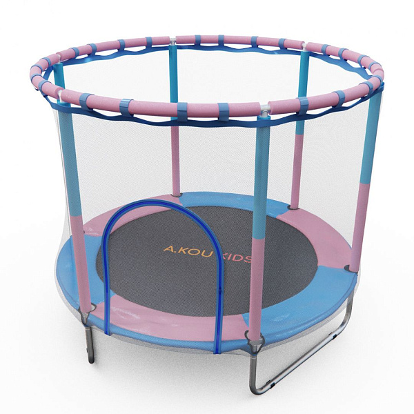 Детский батут DFC A.KOU KIDS 55 (140 см) с защитной сеткой для дома и улицы