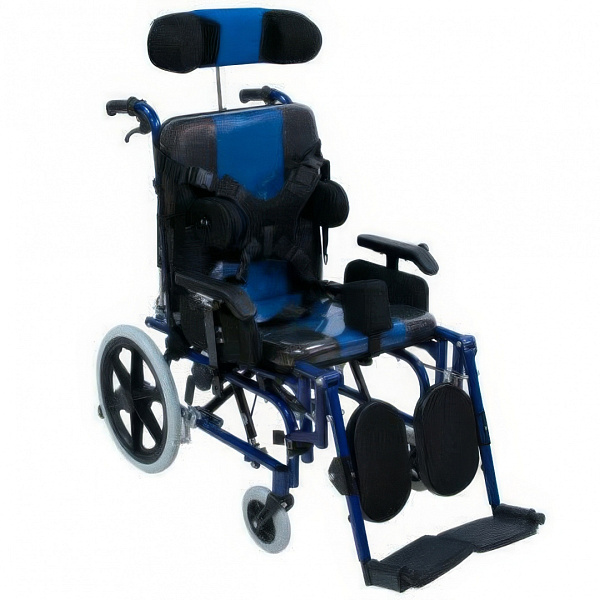 Кресло-коляска для детей с ДЦП FS958LBHP L, ширина сиденья 43 см, складная, регулируемая спинка и сиденье