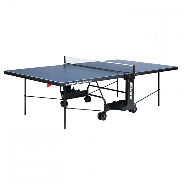 Теннисный стол Donic Indoor Roller 600 bl для дома, раскладной, с сеткой и колесами