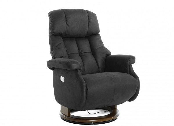 Кресло-реклайнер Relax Lux Electro S16099RWB с электроприводом, натуральная кожа, нубук, орех
