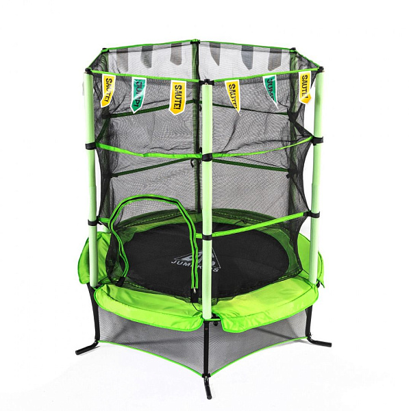 Батут DFC JUMP KIDS 55 (137 см) зеленый с сеткой для детей 3-6 лет до 45 кг