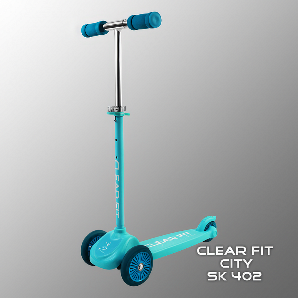 Детский самокат CLEAR FIT CITY SK 402 для малышей от 2 лет, до 30 кг, с подсветкой колес, 3 колеса, ABEC-5
