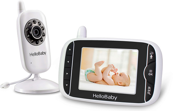 Видеоняня HelloBaby HB32 цифровая с дисплеем 8.1 см, ночным видением и VOX