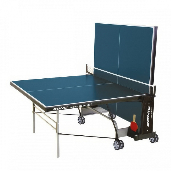 Теннисный стол Donic Indoor Roller 800 gr для помещений: складной, ЛДСП 19 мм, с сеткой и колесами
