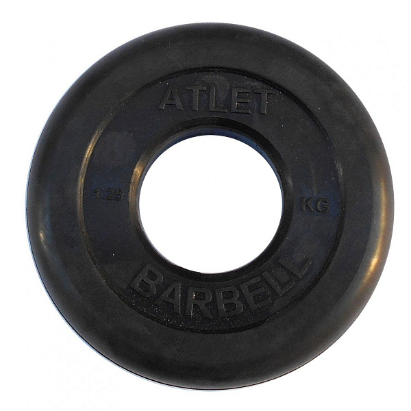 Диск обрезиненный BARBELL ATLET 1.25 кг, посадочный диаметр 51 мм