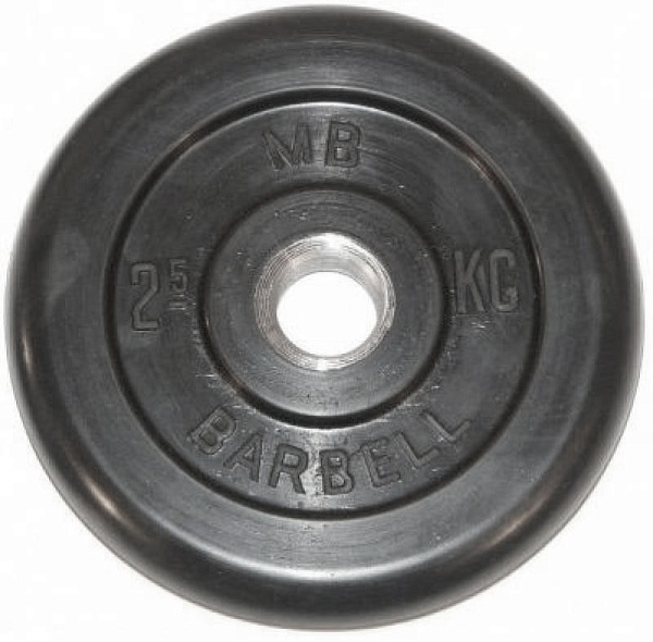 Диск обрезиненный Barbell 2,5 кг, посадочный диаметр 31 мм, стальной, для штанг и гантелей