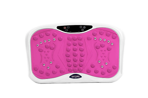 Виброплатформа VictoryFit VF-M130 розовая: 99 скоростей, до 120 кг, пульт ДУ