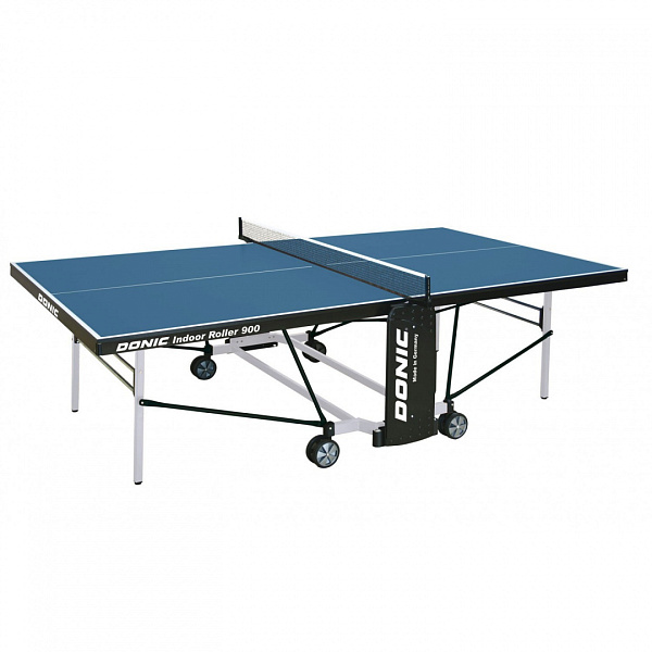 Теннисный стол Donic Indoor Roller 900 bl с сеткой для помещений, складной, ЛДСП 19 мм, на колесах