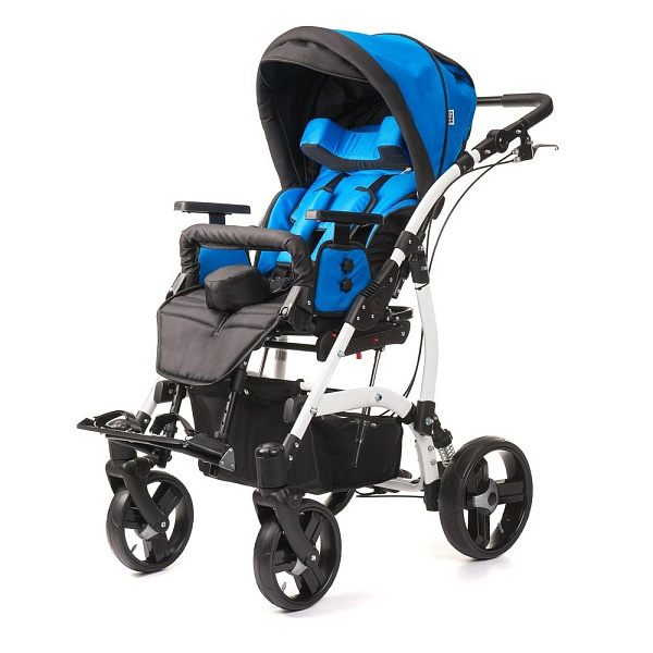 Коляска детская для ДЦП JUNIOR PLUS размер 2, литые колеса, синяя