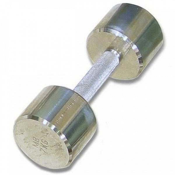 Гантель хромированная MB Barbell FitM-7: 7 кг, стальная, для дома и зала, для мужчин и женщин