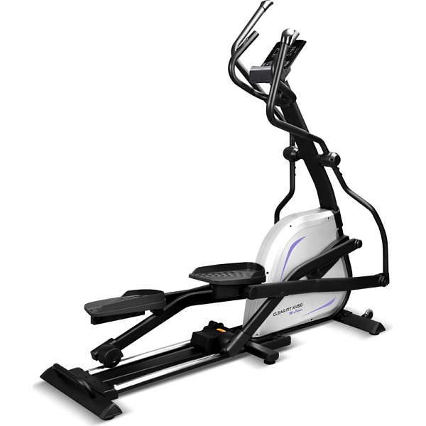 Эллиптический тренажер Clear Fit MaxPower X 450: шаг 510 мм, Q-фактор 45 мм, до 140 кг, 42 программы