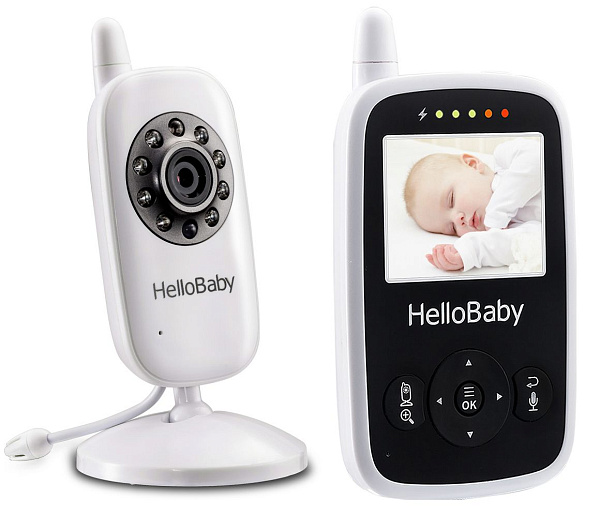 Видеоняня HelloBaby HB24 цифровая с дисплеем, поворотной камерой, ночным видением и термометром