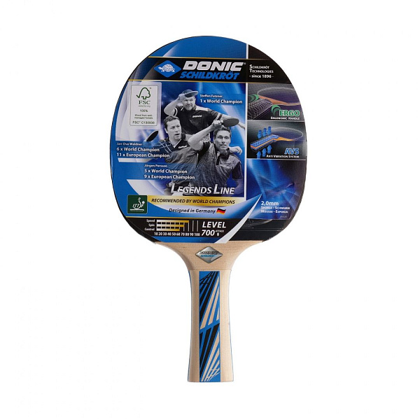 Ракетка для настольного тенниса DONIC LEGENDS 700: Атака, накладка Energy 2 мм, ручка Concave, ITTF