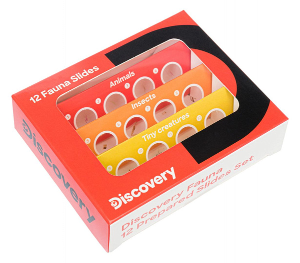 Набор микропрепаратов Levenhuk Discovery Фауна, 12 шт. для микроскопа