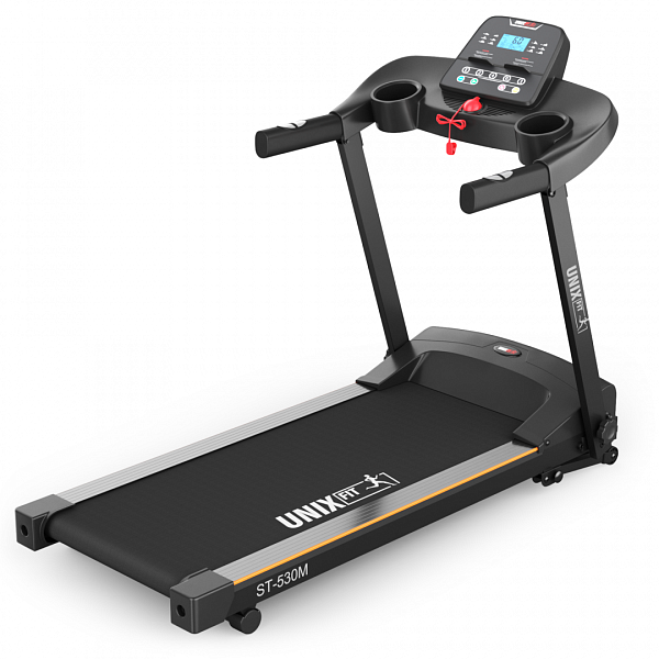 Компактная беговая дорожка UNIXFIT ST-530M для дома: 12 км/ч, наклон 15%, 14 программ, до 110 кг