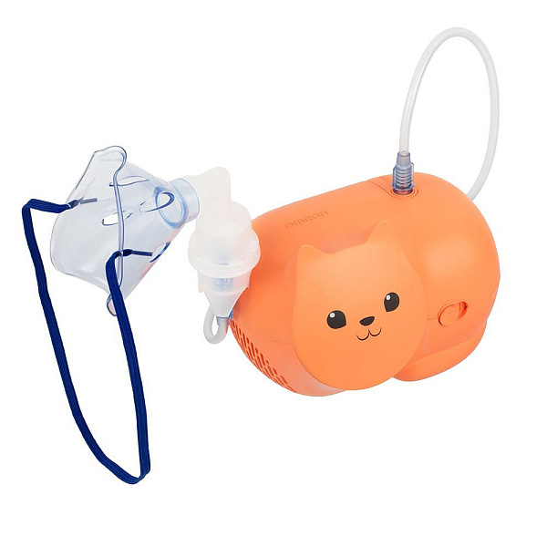 Ингалятор компрессорный OMRON Neko Kat (MRU) детский оранжевый: небулайзер для детей и взрослых