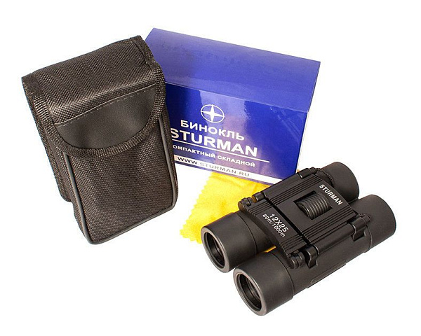 Бинокль STURMAN 12x25 черный: компактный, легкий, для туризма и наблюдений